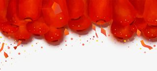 红色中国风节庆灯笼免抠