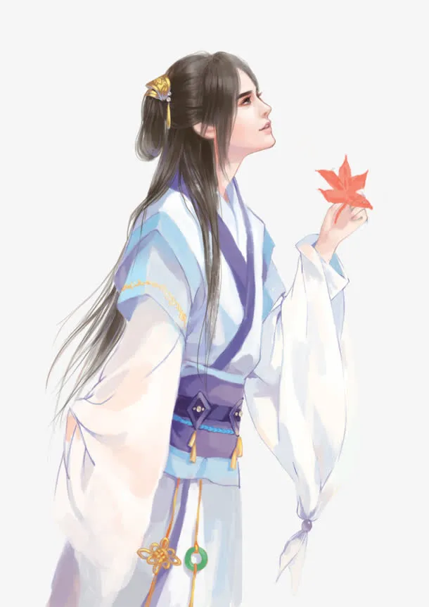 红花男子古风立绘免抠