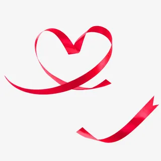 红色丝带创意爱心标志免抠