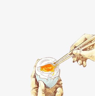 手绘美食咸鸭蛋黄免抠