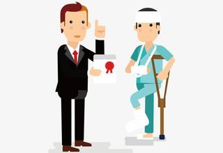 正在交谈的受伤患者免抠