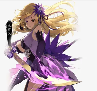 紫色光效游戏美女免抠