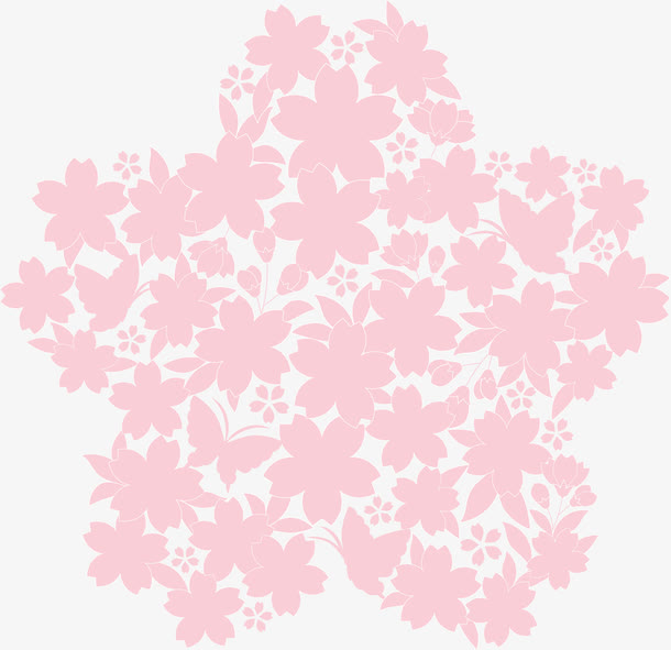樱花星星花环免抠