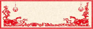 窗花新年扁平红色海报banner背景高清