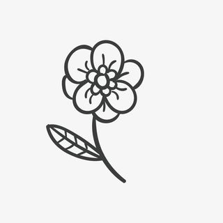 简约卡通复古手绘花卉免抠