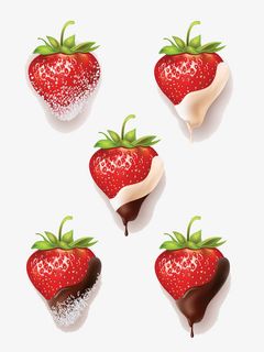 草莓和牛奶免抠