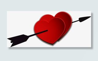 矢量手绘一箭穿心免抠