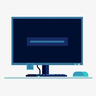 台式扁平化商务电脑png免扣免抠