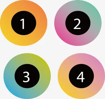 渐变圆形按钮ppt目录素材免抠