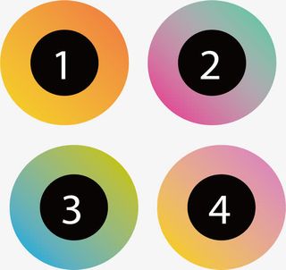 渐变圆形按钮ppt目录素材免抠