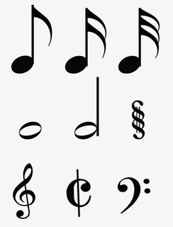 卡通音符图案免抠