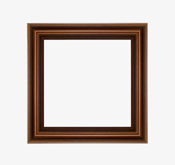 深色木质相框免抠