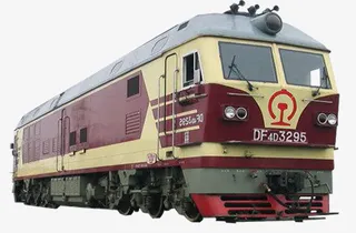 行驶中的火车头免抠