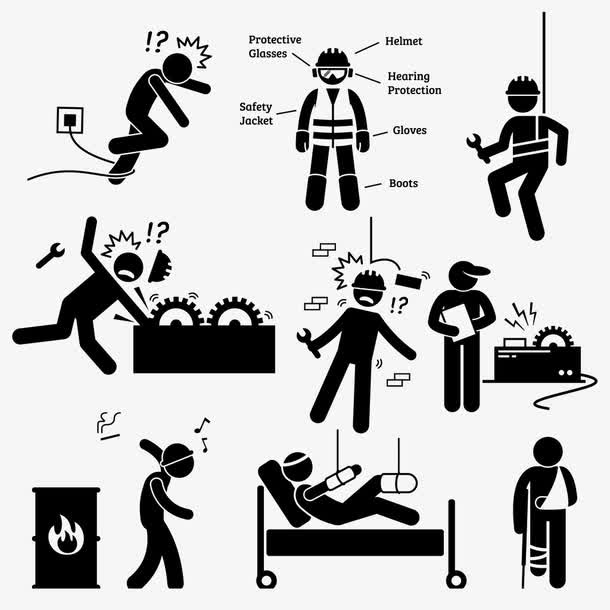 安全警示火柴人免抠