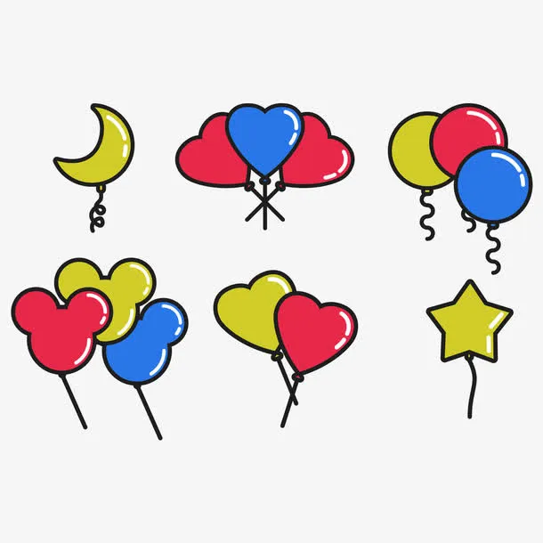 矢量图节日气球元素免抠