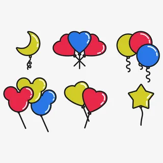 矢量图节日气球元素免抠