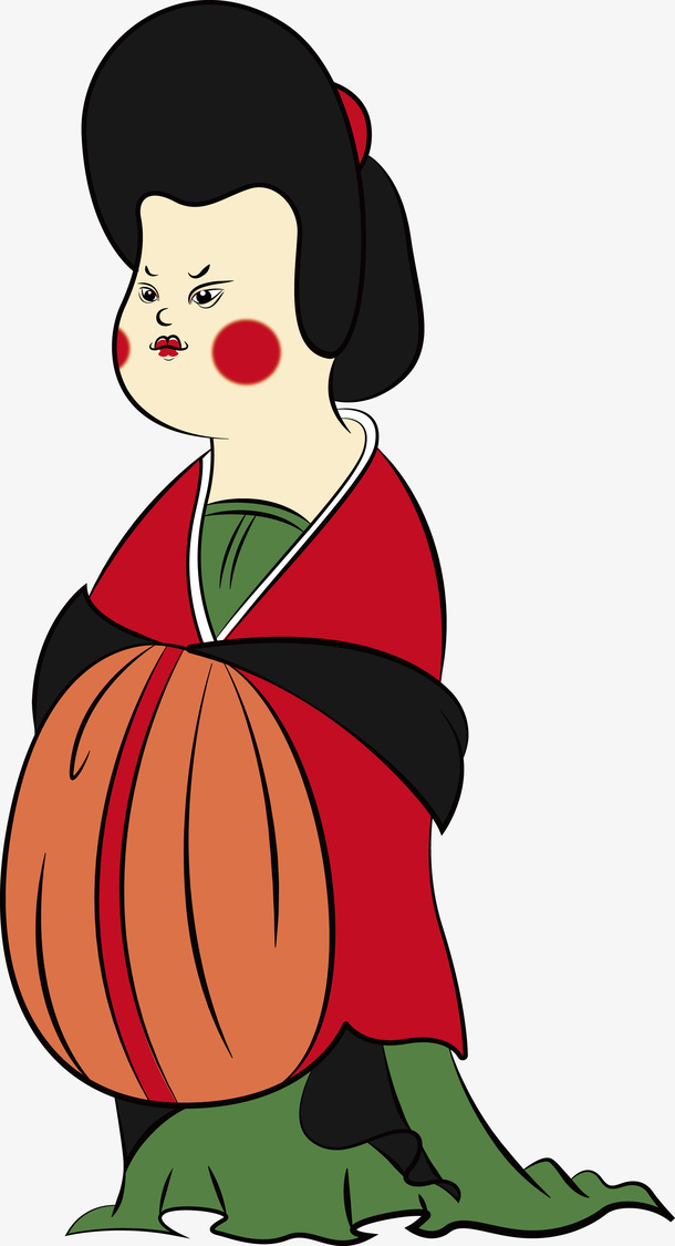 唐朝仕女 国潮风 卡通人物免抠