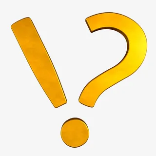 金色立体符号特大问号感叹号图片免抠