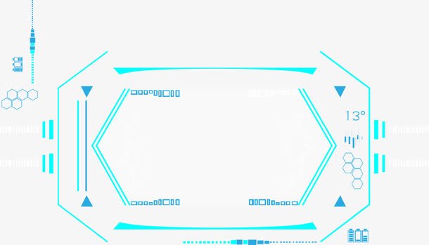 蓝色科技动感线条免抠
