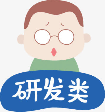 卡通戴眼镜的男子免抠
