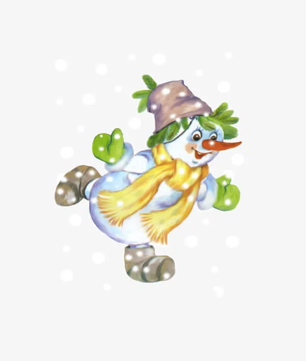 雪人滑雪卡通免抠