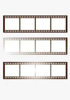 手绘棕色电影胶卷边框免抠