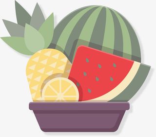 橙色扁平水果拼盘免抠