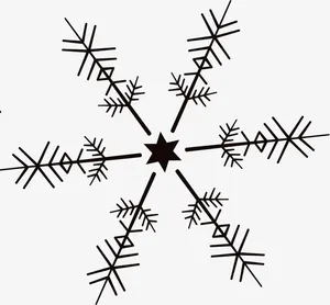 黑色手绘雪花装饰免抠