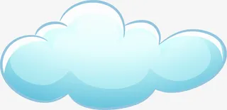 手绘蓝色云朵免抠