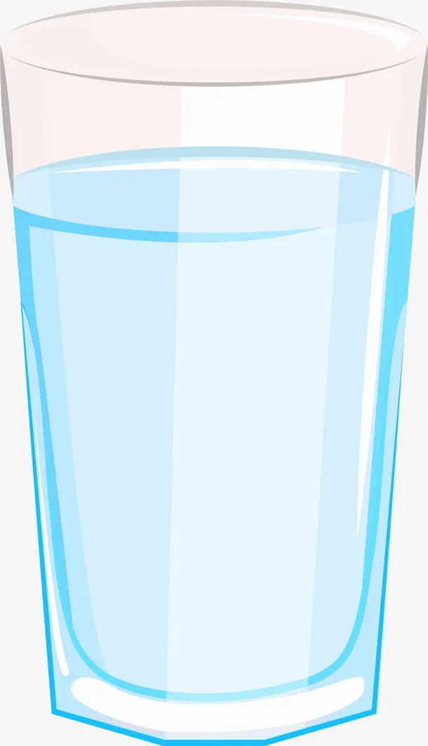 蓝色卡通水杯免抠