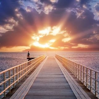 海边木桥背景高清