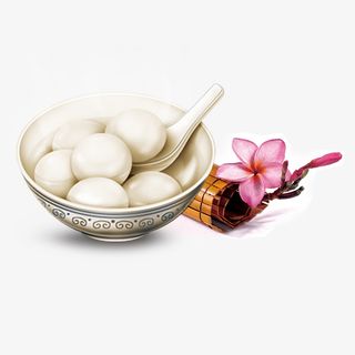 古风浪漫素雅的元宵节汤圆免抠
