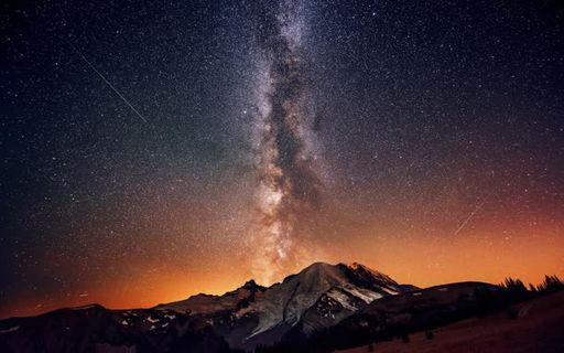 喷发火山流星夜空免抠