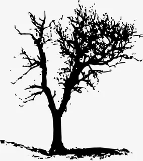手绘水墨树枝免抠