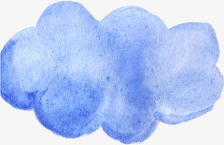 天蓝墨迹云朵素材免抠