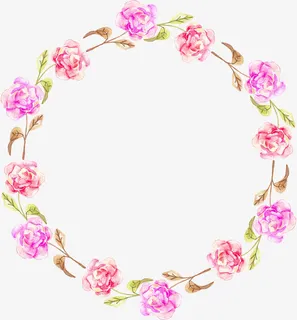 紫色清新花圈免抠