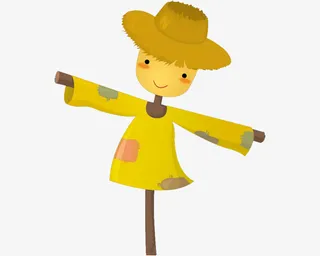 黄色的稻草人免抠