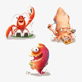 卡通海鲜类免抠