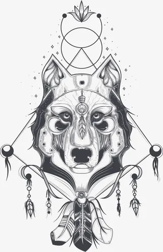 矢量手绘神秘的图腾免抠