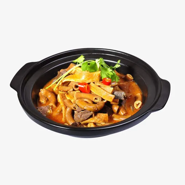 石锅类美食牛杂煲免抠