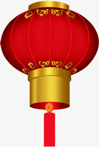 悬挂喜庆的大红灯笼免抠
