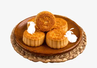 趴在月饼上的小兔子免抠