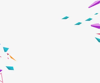 漂浮彩带元素免抠