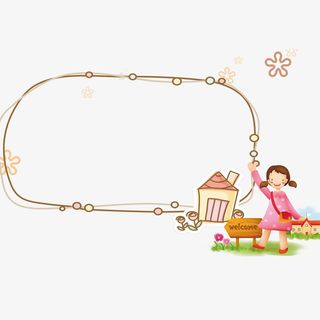 小女孩边框装饰免抠图免抠