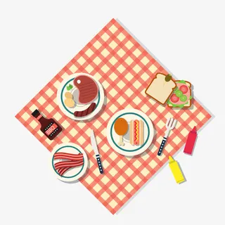 早餐俯视图免抠