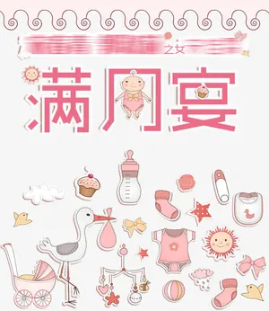 满月宴指引牌免抠