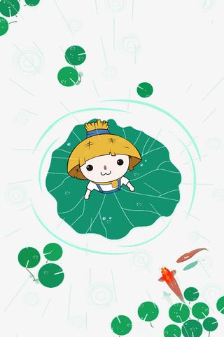 春天小清新卡通娃娃设计免抠