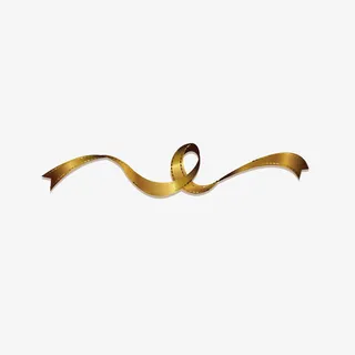 金色装饰丝带png免抠