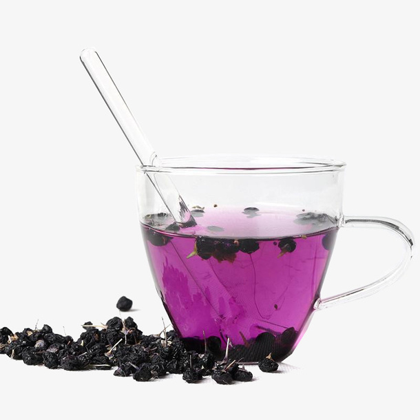 一杯黑枸杞茶青海特产免抠