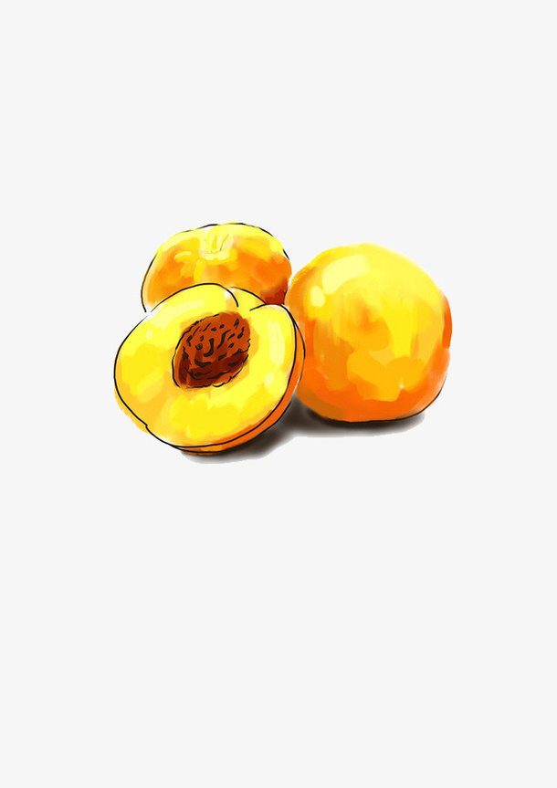 手绘水蜜桃免抠